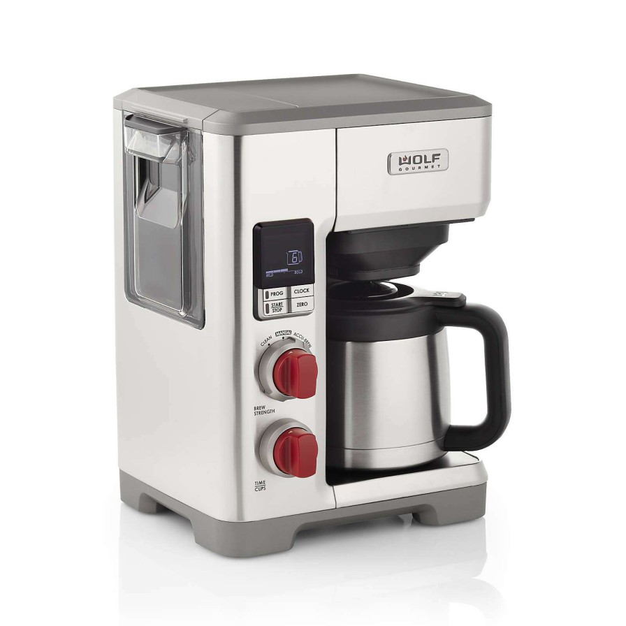 Coffee & Espresso & Tea * | Outlet Wolf Gourmet Automatic Drip Coffee Maker With Red Knobs