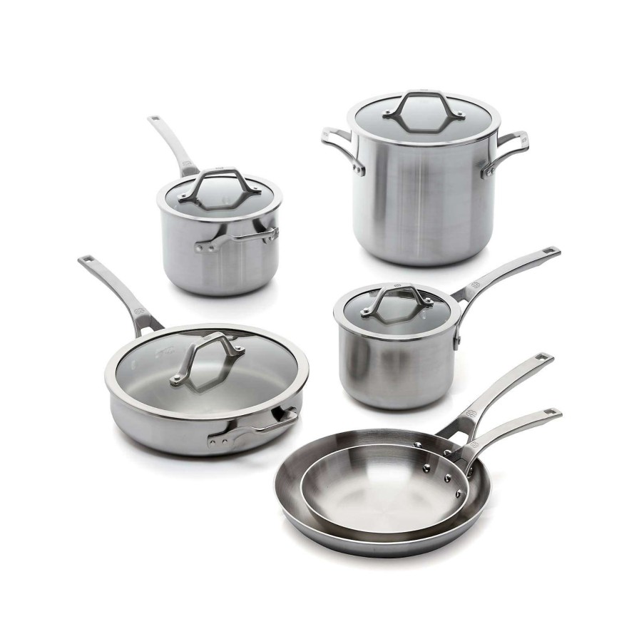 Cookware * | With Discount Calphalon Signature 10-Piece Stainless Steel Cookware Set With Double Bonus