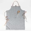 Kitchen Linens * | Online Chambray Grey Cooking Apron With Pocket