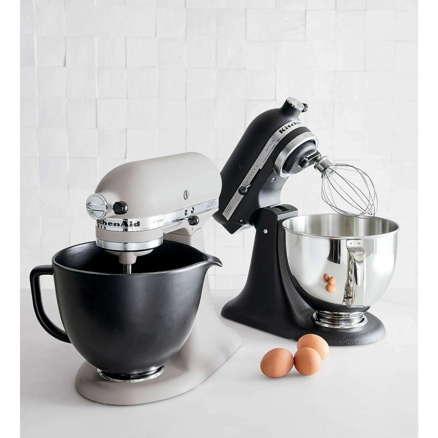 Appliances & Electrics * | Excellent Quality Kitchenaid Stand Mixer Matte Black 5-Qt. Ceramic Mixing Bowl With Spout