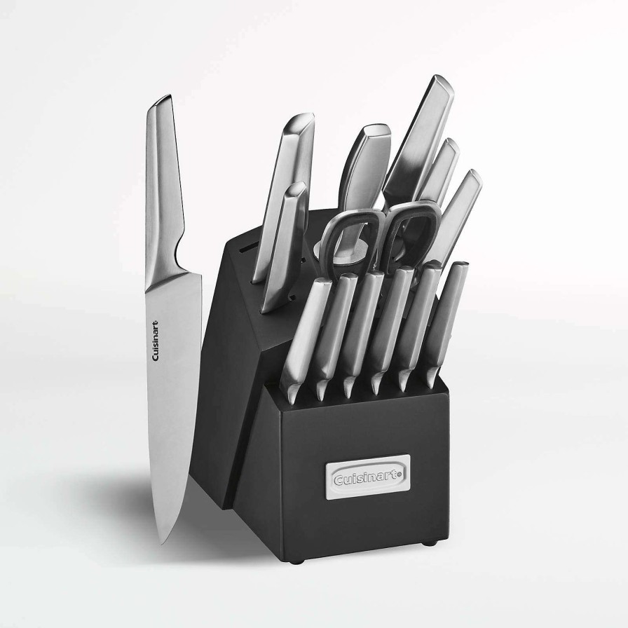 Cutlery * | Official Cuisinart Elite 15-Piece Stainless Steel Knife Block Set