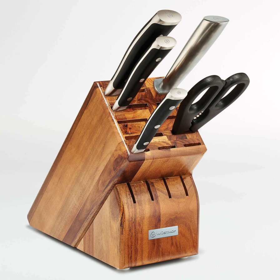 Cutlery * | Discount Online Wusthof Classic Ikon 6-Piece Acacia Knife Block Set