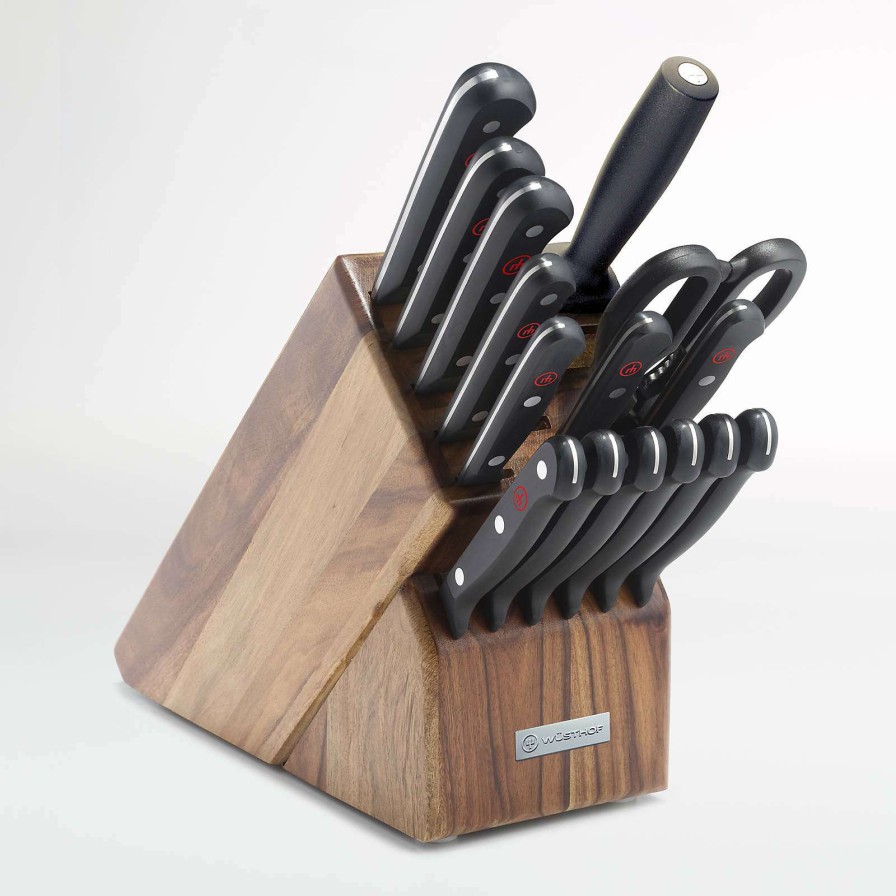 Cutlery * | With Discount Wusthof Gourmet 16-Piece Acacia Knife Block Set