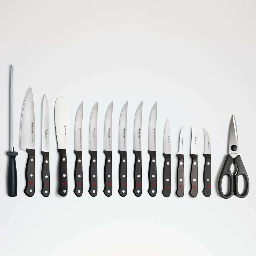 Cutlery * | With Discount Wusthof Gourmet 16-Piece Acacia Knife Block Set