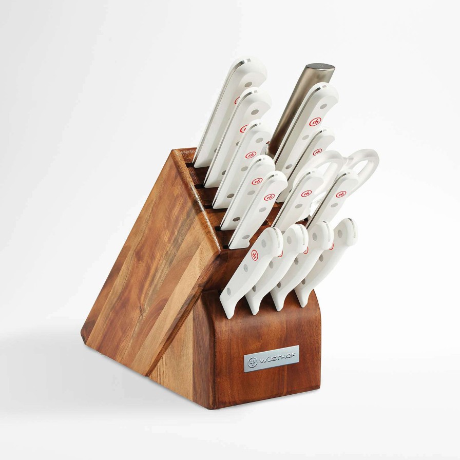 Cutlery * | Sells Cheap Wusthof Gourmet White 16-Piece Knife Block Set