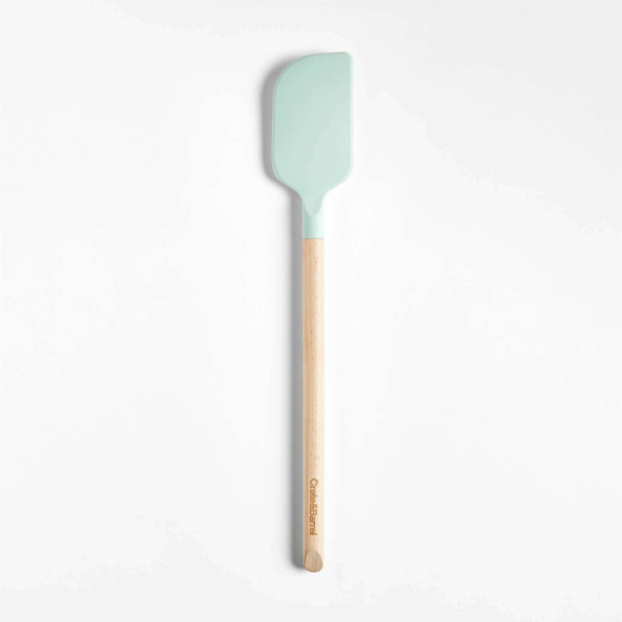 Kitchen Tools & Accessories * | Online Sale Crate & Barrel Wood And Mint Silicone Spatula