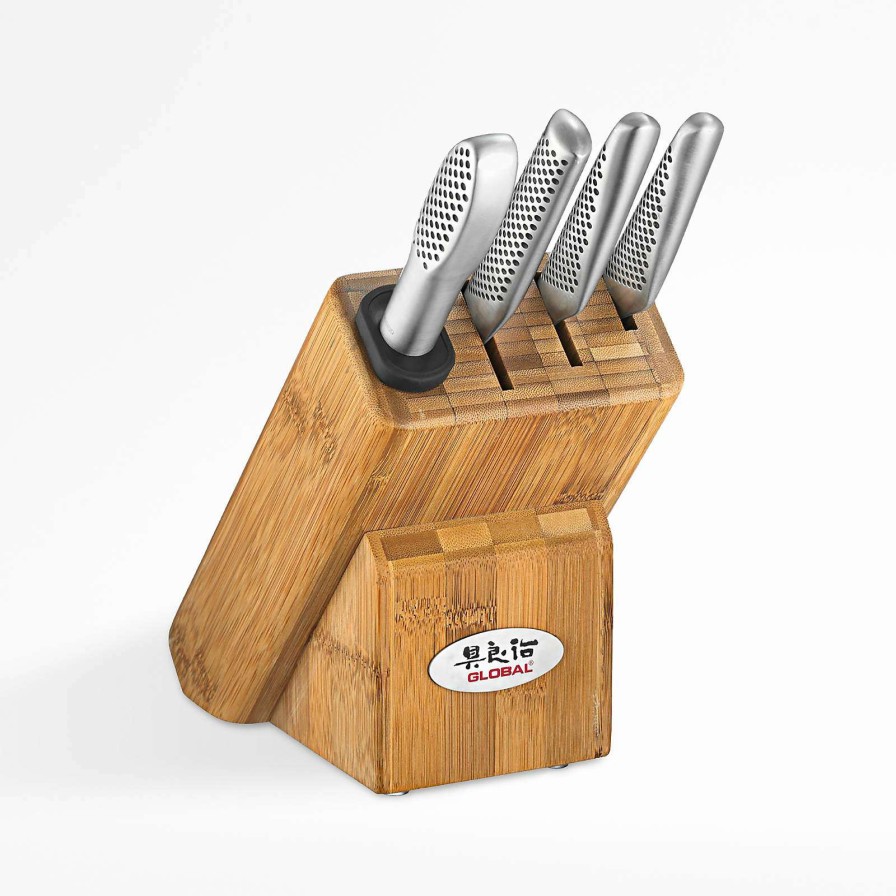 Cutlery * | Discount Online Global 5-Piece Masuta Knife Block Set