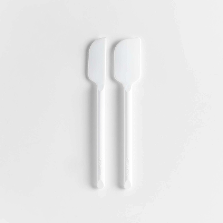 Kitchen Tools & Accessories * | Excellent Quality Crate & Barrel White Silicone And Stainless Steel Mini Spatulas, Set Of 2