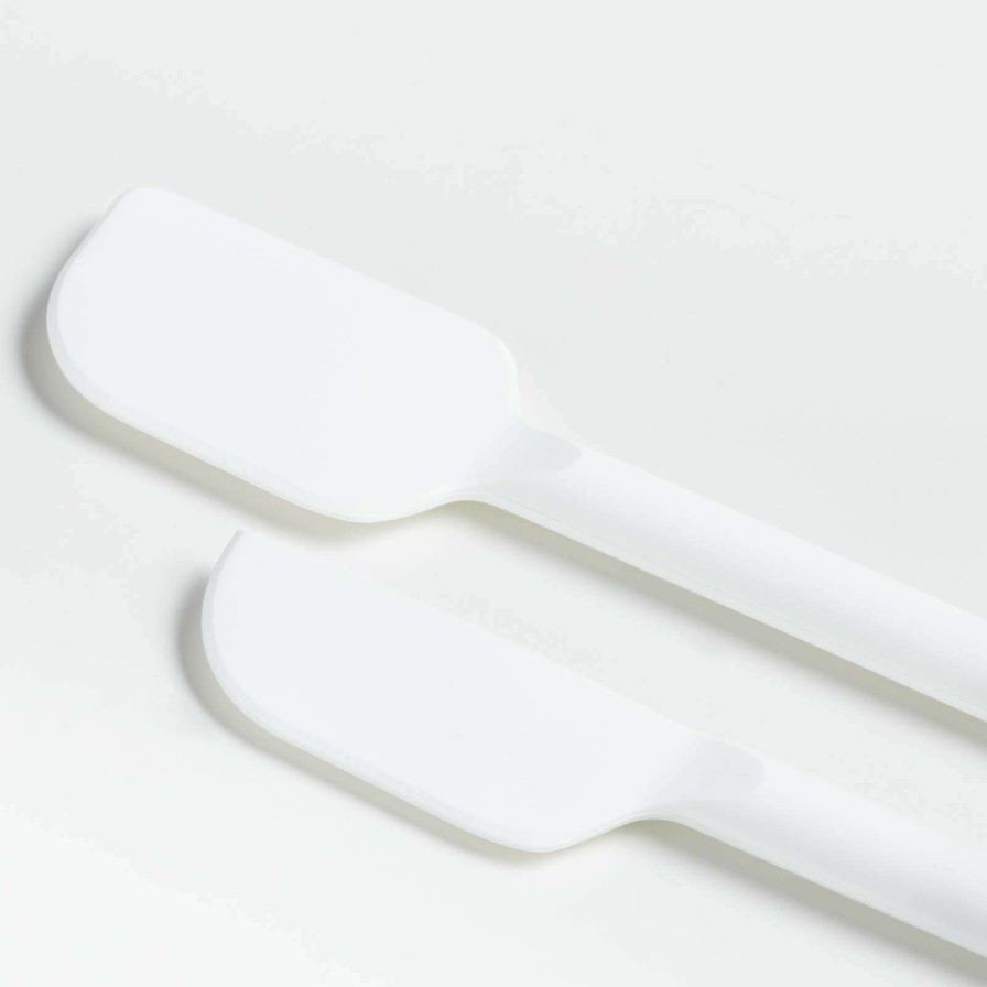 Kitchen Tools & Accessories * | Excellent Quality Crate & Barrel White Silicone And Stainless Steel Mini Spatulas, Set Of 2