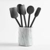 Kitchen Tools & Accessories * | Best Choice Crate & Barrel Black Silicone Utensils With Holder, Set Of 6