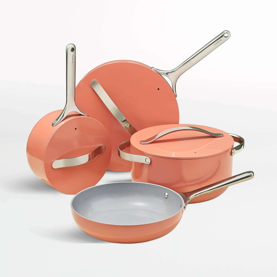 Cookware * | Excellent Quality Caraway Home 7-Piece Perracotta Non-Stick Ceramic Cookware Set