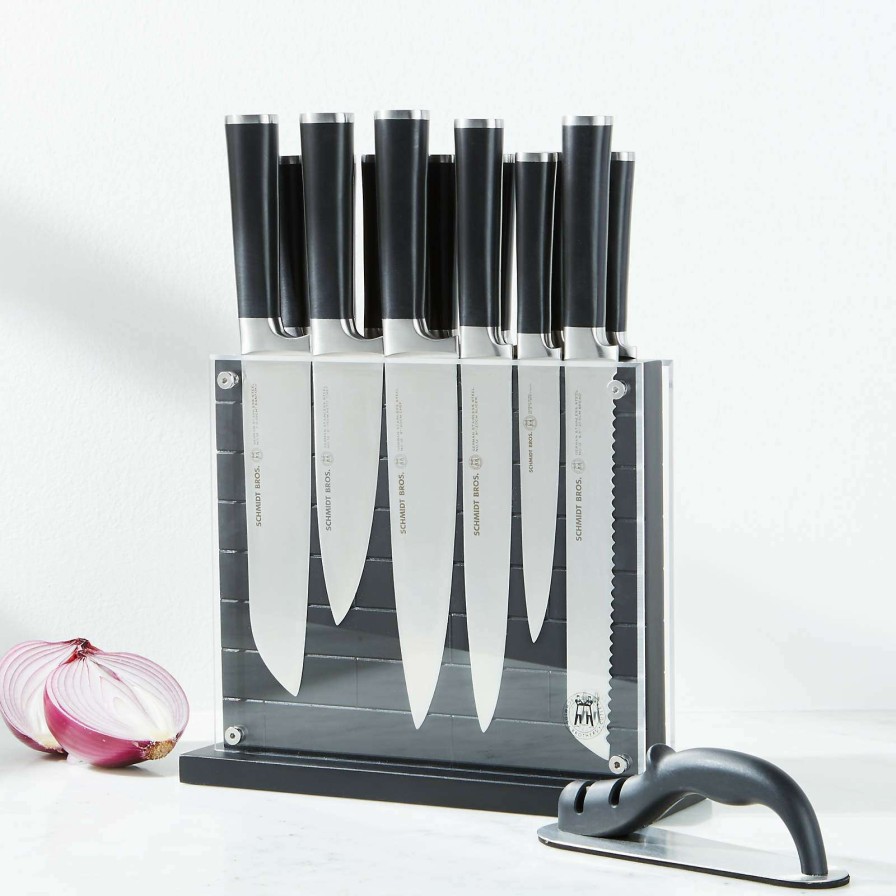 Cutlery * | Latest Schmidt Brothers Black Subway 15-Piece Knife Block Set