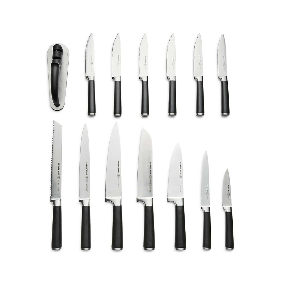 Cutlery * | Latest Schmidt Brothers Black Subway 15-Piece Knife Block Set