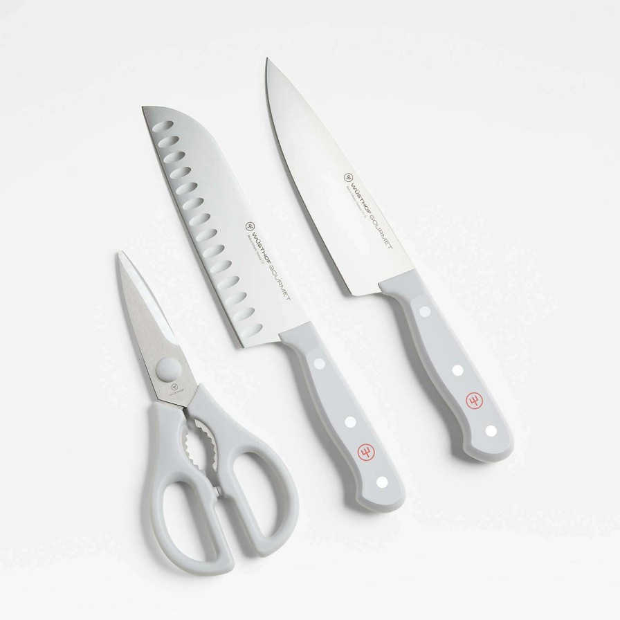 Cutlery * | With Discount Wusthof Gourmet Grey 3-Piece Basic Knife Set