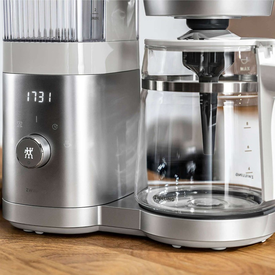 Coffee & Espresso & Tea * | Offering Discounts Zwilling Enfinigy Silver Glass 12-Cup Coffee Maker