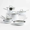 Cookware * | With Discount Cuisinart 11-Piece Matte White Stainless Steel Cookware Set