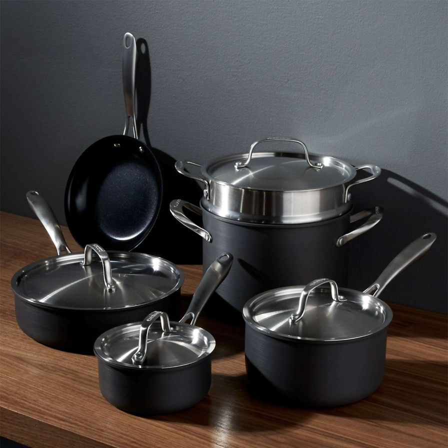 Cookware * | Good Quality Cuisinart Greengourmet 10-Piece Hard-Anodized Non-Stick Cookware Set