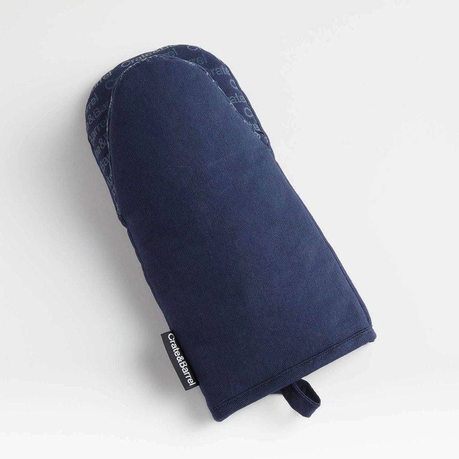 Kitchen Linens * | Online Silicone Grip Indigo Oven Mitt