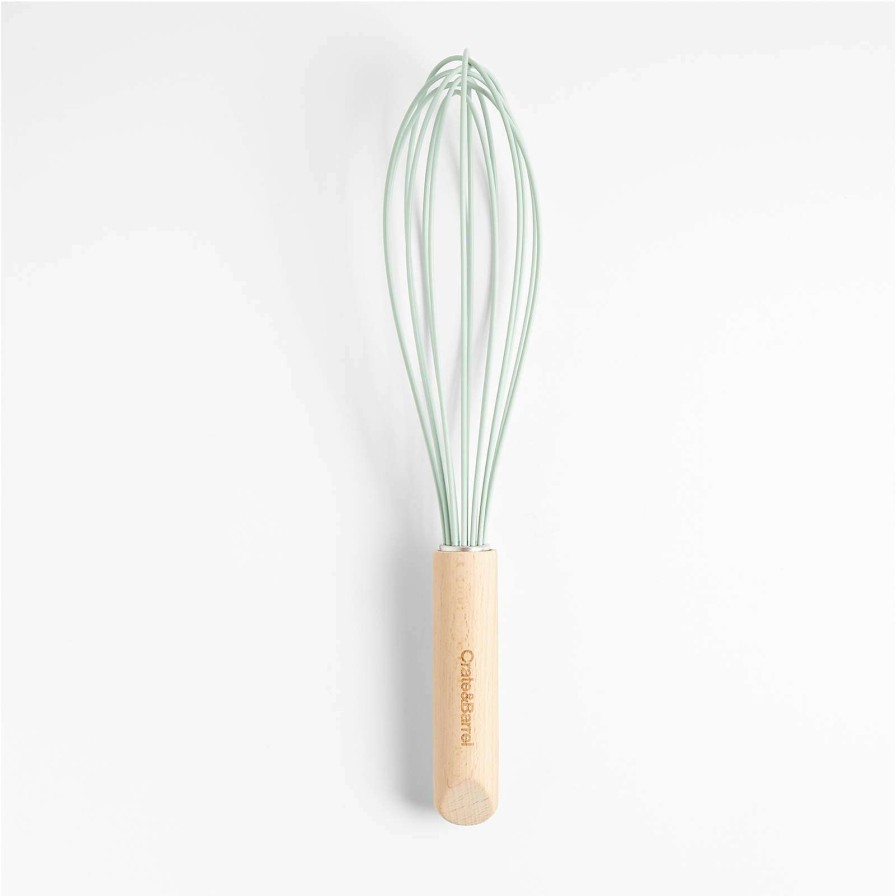 Kitchen Tools & Accessories * | Official Crate & Barrel Wood And Mint 12 Silicone Whisk