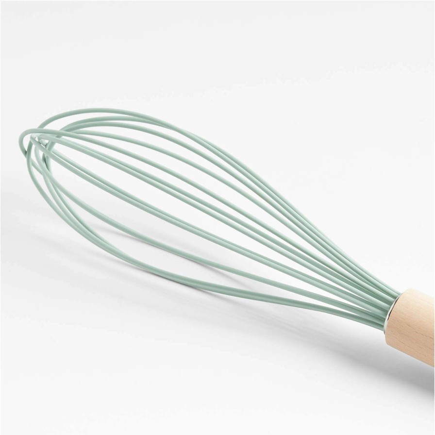 Kitchen Tools & Accessories * | Official Crate & Barrel Wood And Mint 12 Silicone Whisk