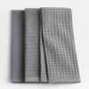 Kitchen Linens * | Official Absorbent Multi-Weave Alloy Grey Dish Towels, Set Of 3