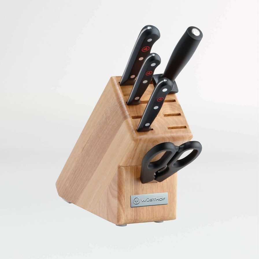 Cutlery * | With Discount Wusthof Gourmet 6-Piece Natural Knife Block Set