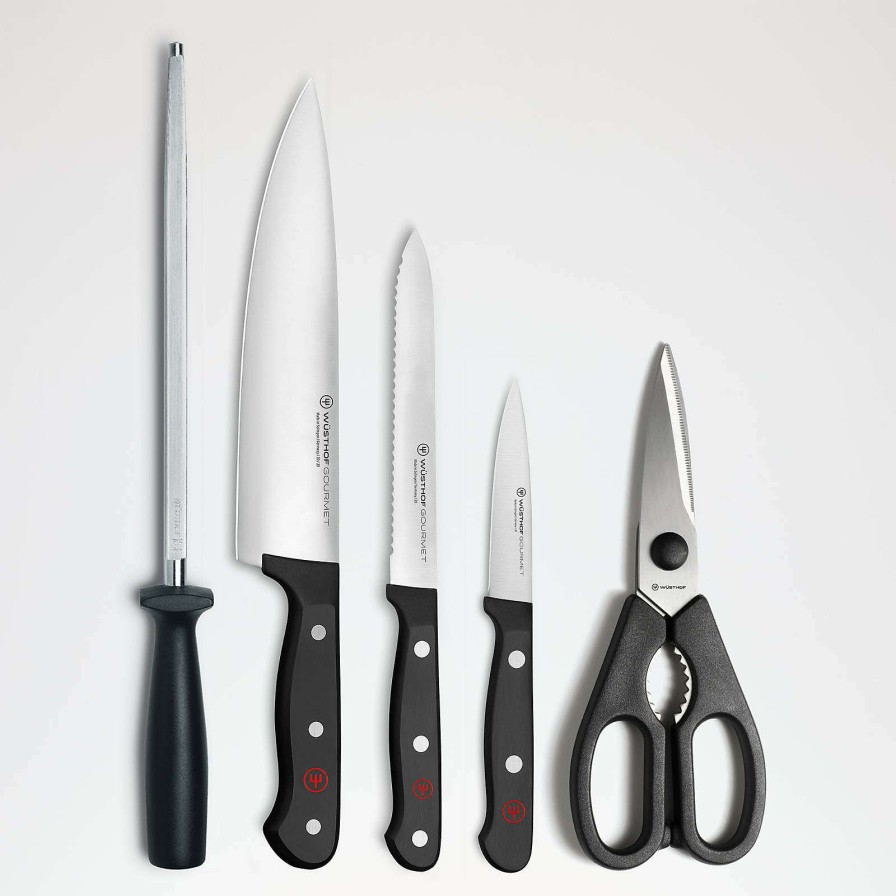 Cutlery * | With Discount Wusthof Gourmet 6-Piece Natural Knife Block Set