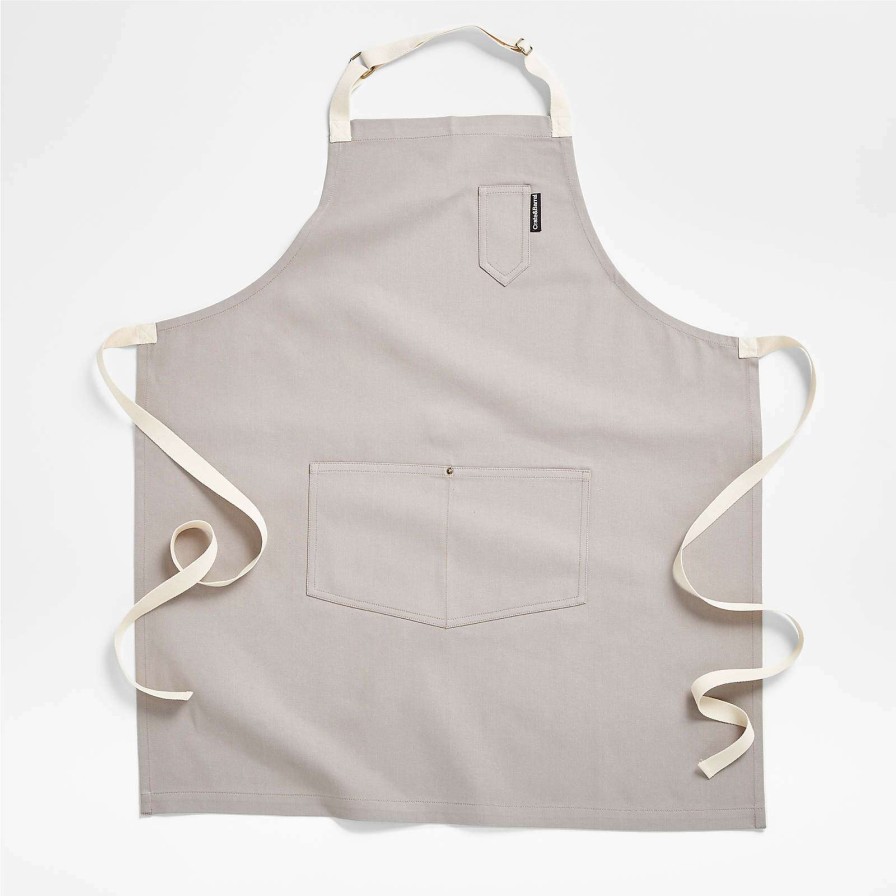 Kitchen Linens * | Best Choice Alloy Grey Kitchen Apron With Pockets