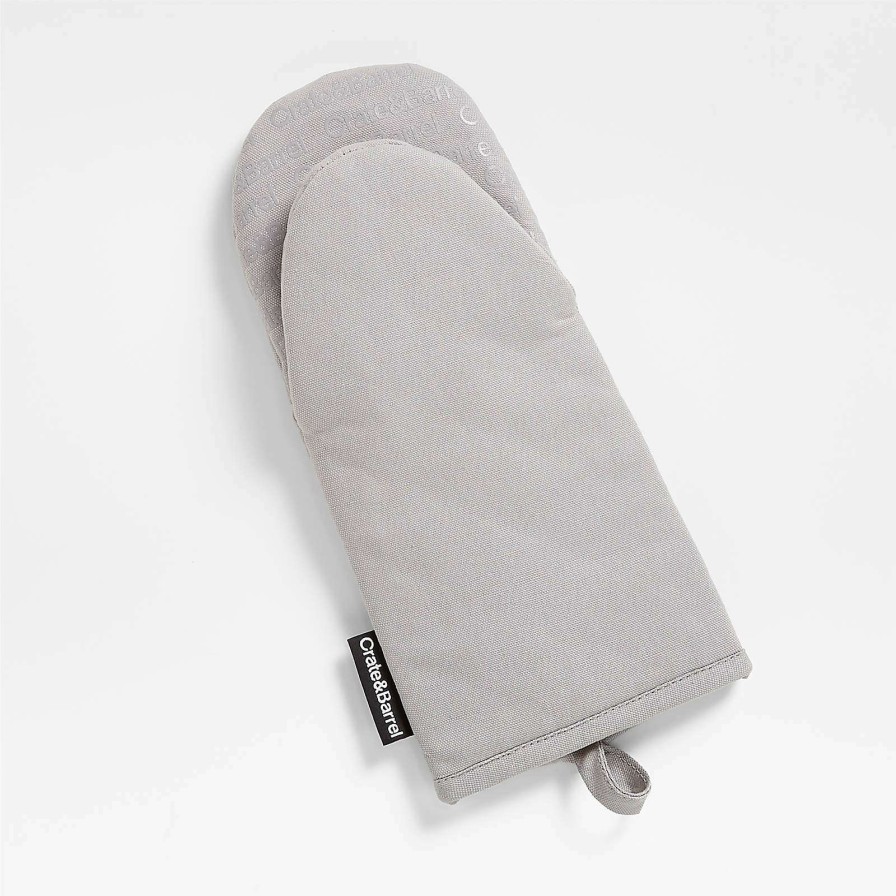 Kitchen Linens * | Online Silicone Grip Alloy Grey Oven Mitt