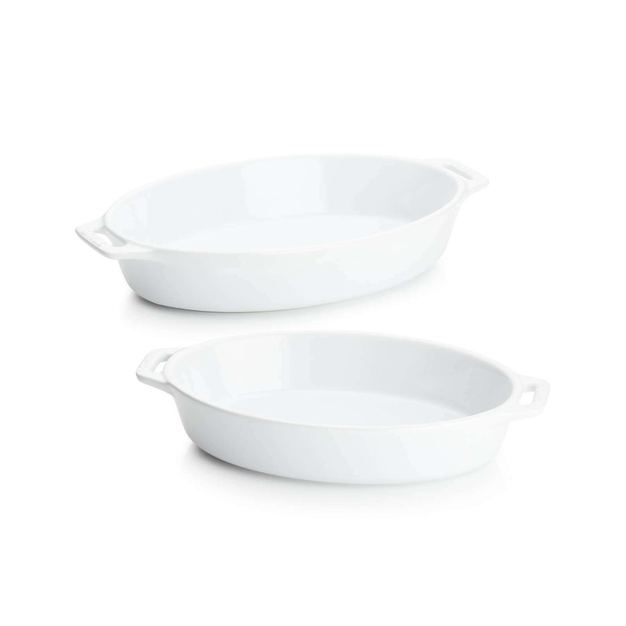 Bakeware * | Best Sale Staub White 2-Piece Oval Baker Set