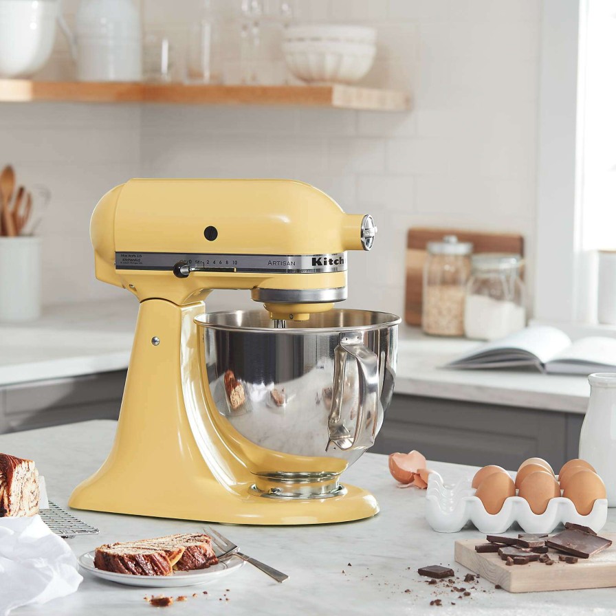 Appliances & Electrics * | With Discount Kitchenaid Artisan Series Majestic Yellow 5-Quart Tilt-Head Stand Mixer