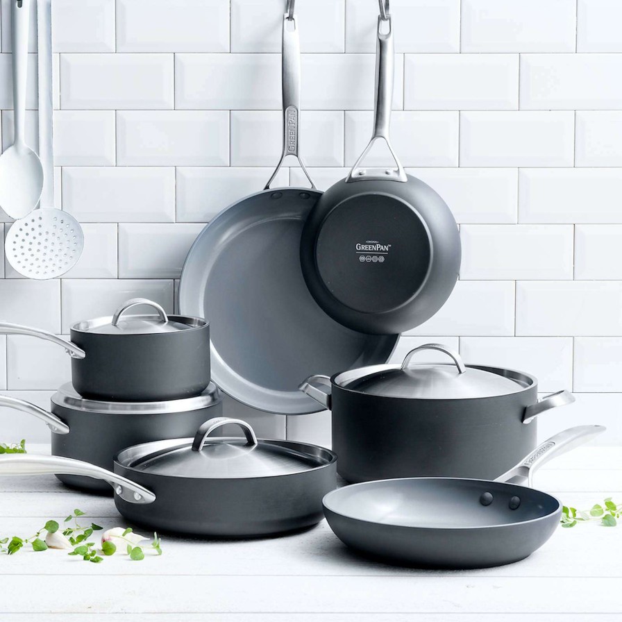 Cookware * | Official Greenpan Paris 11-Piece Ceramic Non-Stick Cookware Set