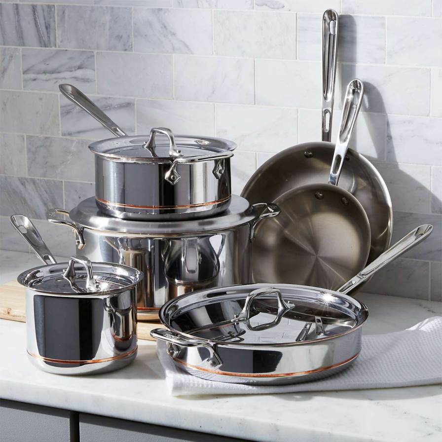 Cookware * | With Discount All-Clad Copper Core 10-Piece Cookware Set With Bonus