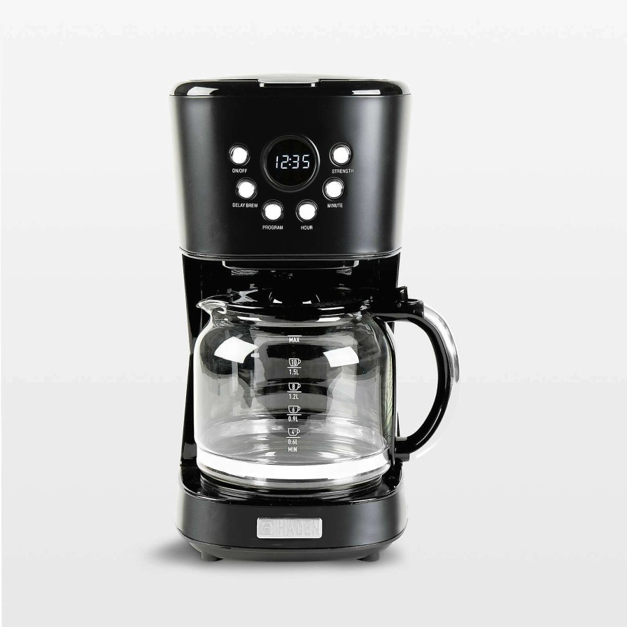 Coffee & Espresso & Tea * | Discount Online Haden Heritage Black And Chrome 12-Cup Programmable Coffee Maker