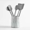 Kitchen Tools & Accessories * | With Discount Crate & Barrel Grey Silicone Utensils With Holder, Set Of 6