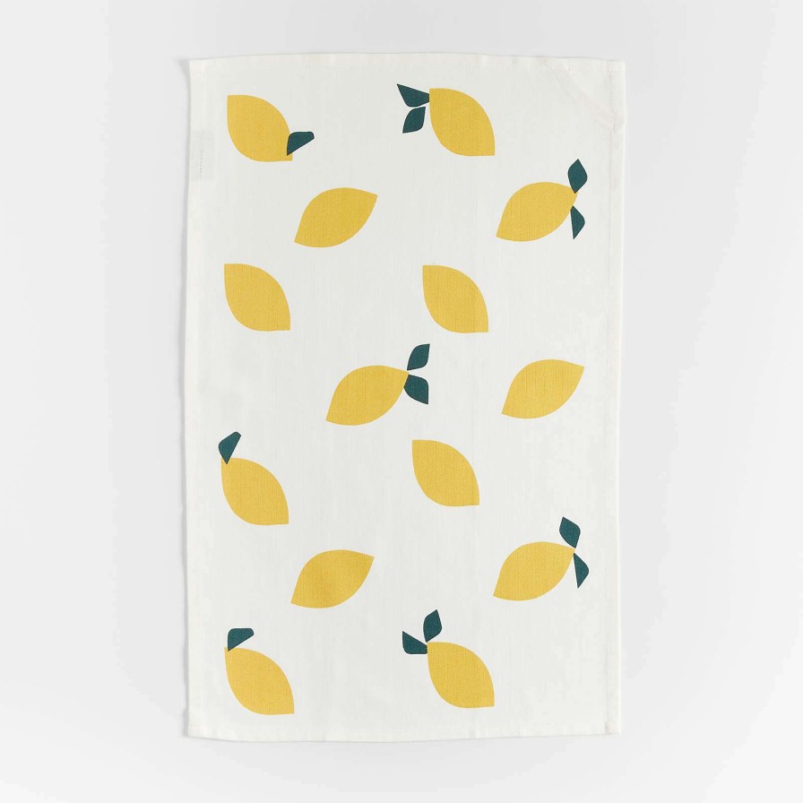 Kitchen Linens * | Discount Online Yellow Lemon Dish Towel