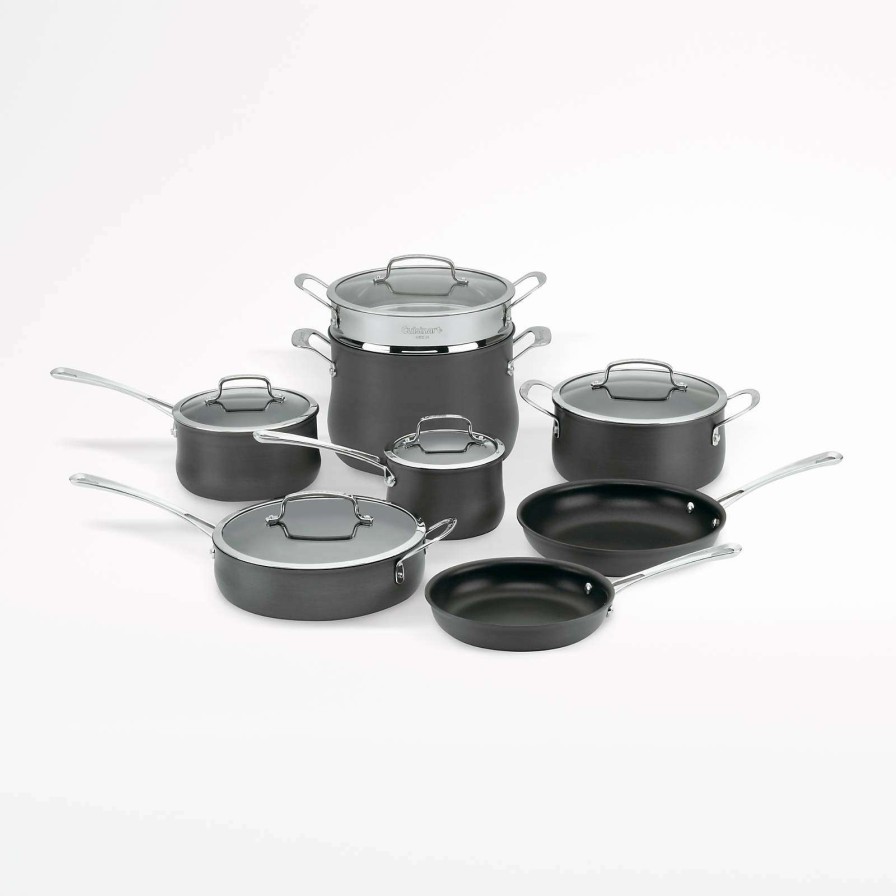 Cookware * | Sells Cheap Cuisinart Contour 13-Piece Hard-Anodized Non-Stick Cookware Set