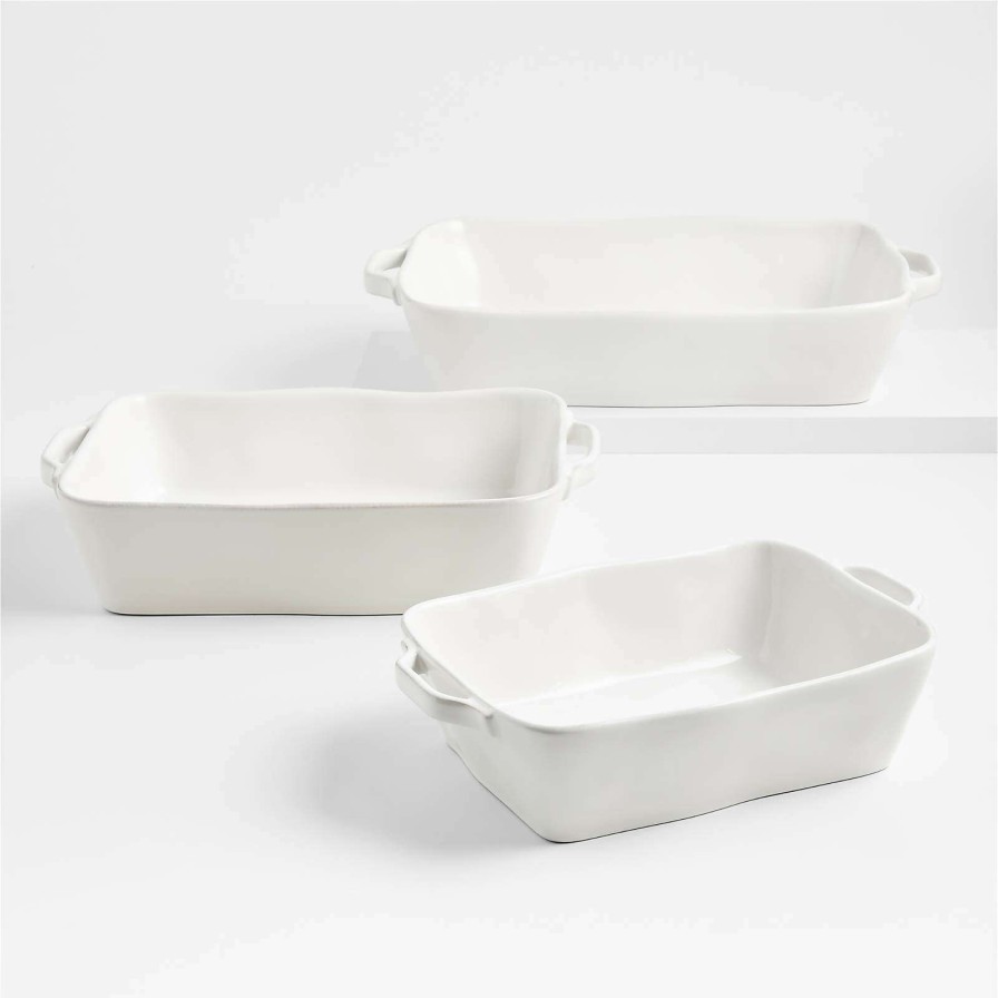 Bakeware * | Good Quality Marin White Bakers, Set Of 3