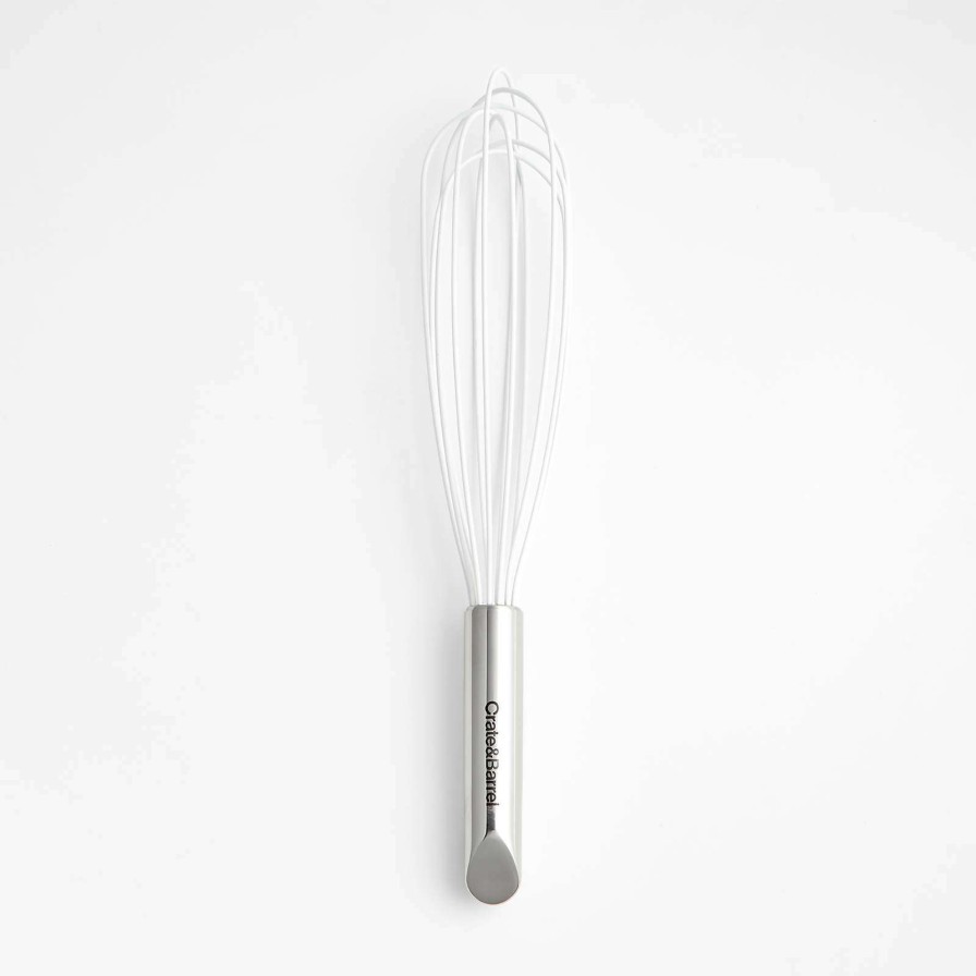 Kitchen Tools & Accessories * | Official Crate & Barrel White Silicone And Stainless Steel 12 Whisk