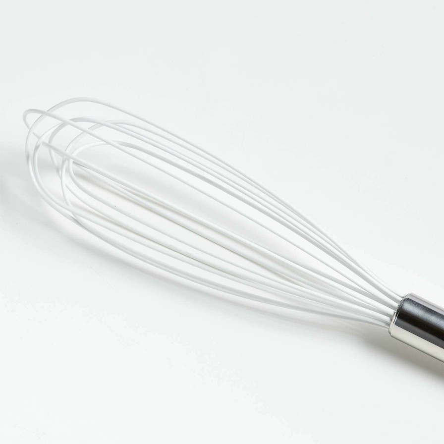 Kitchen Tools & Accessories * | Official Crate & Barrel White Silicone And Stainless Steel 12 Whisk