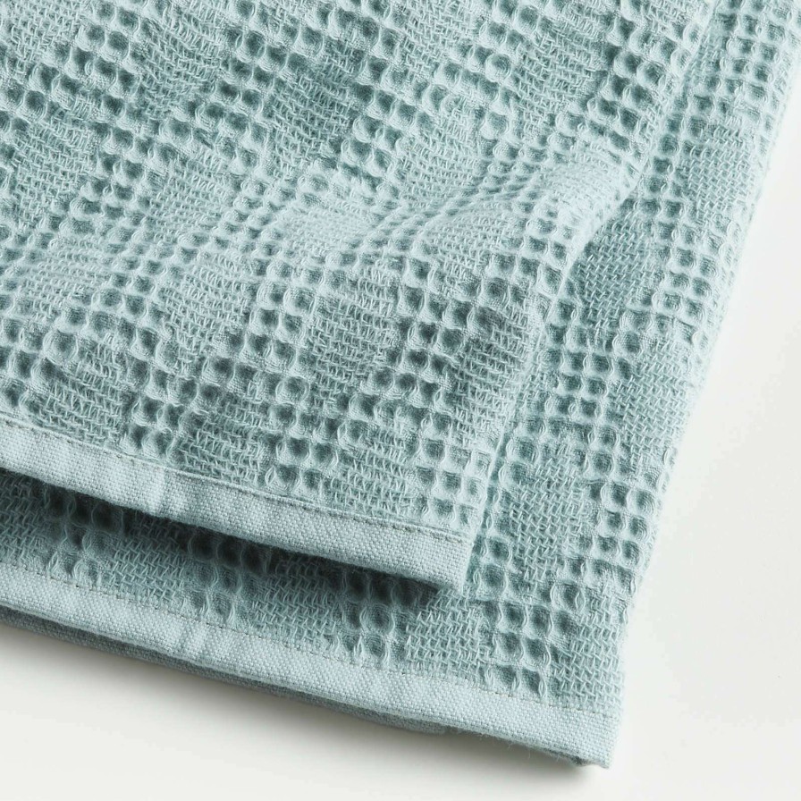 Kitchen Linens * | Discount Online Diamond Pique Blue Mist Dish Towels, Set Of 2