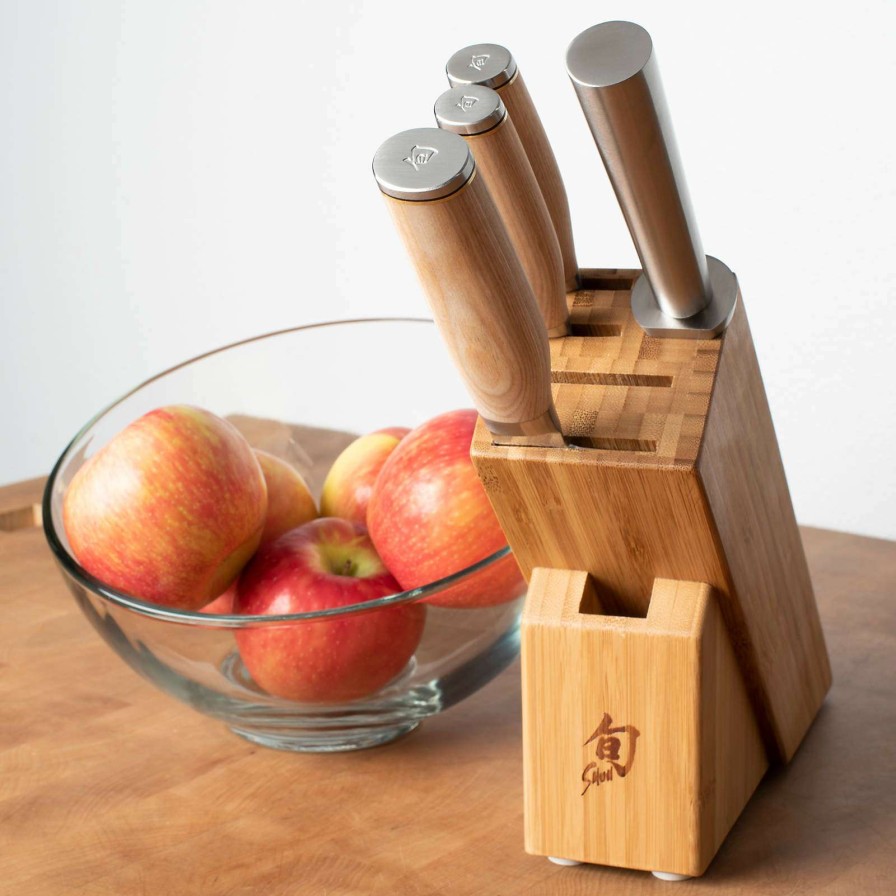 Cutlery * | Sells Cheap Shun Premier Blonde 5-Piece Knife Block Set