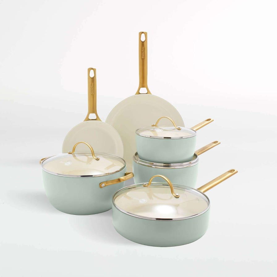 Cookware * | Online Sale Greenpan Reserve Julep 10-Piece Ceramic Non-Stick Cookware Set