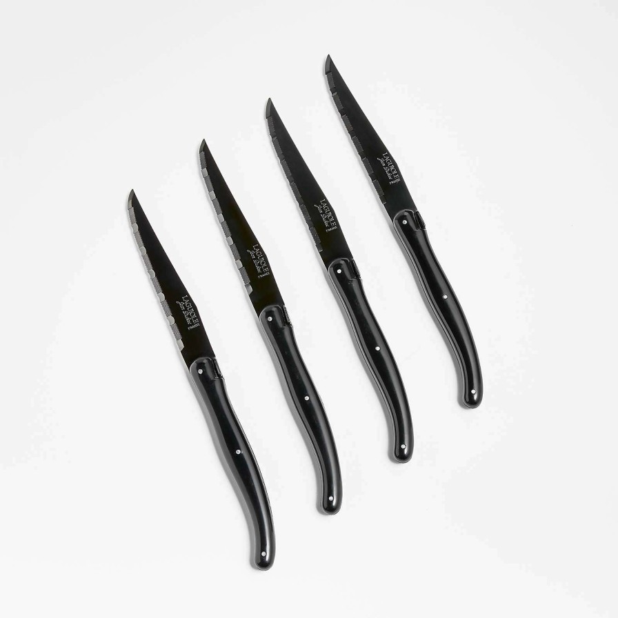 Cutlery * | Online Sale Jean Dubost Laguiole New Age Black Steak Knives, Set Of 4