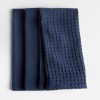 Kitchen Linens * | Excellent Quality Absorbent Multi-Weave Indigo Dish Towels, Set Of 3