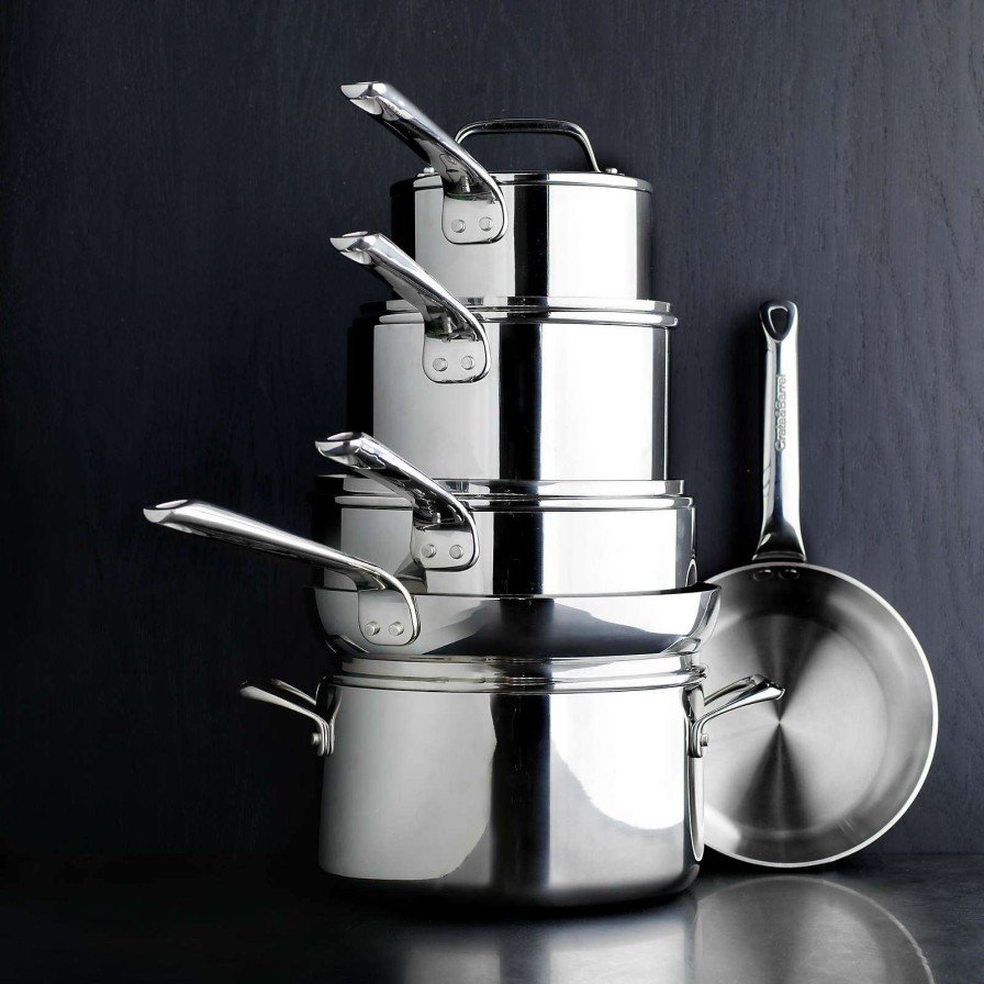 Cookware * | Official Crate & Barrel Evencook Core 10-Pc. Stainless Steel Cookware Set