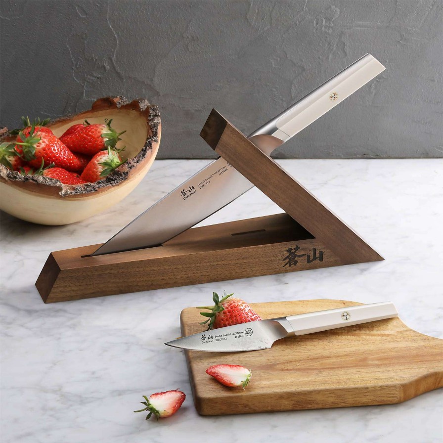 Cutlery * | Offering Discounts Cangshan Everest White 3-Piece Tai Knife Block Set