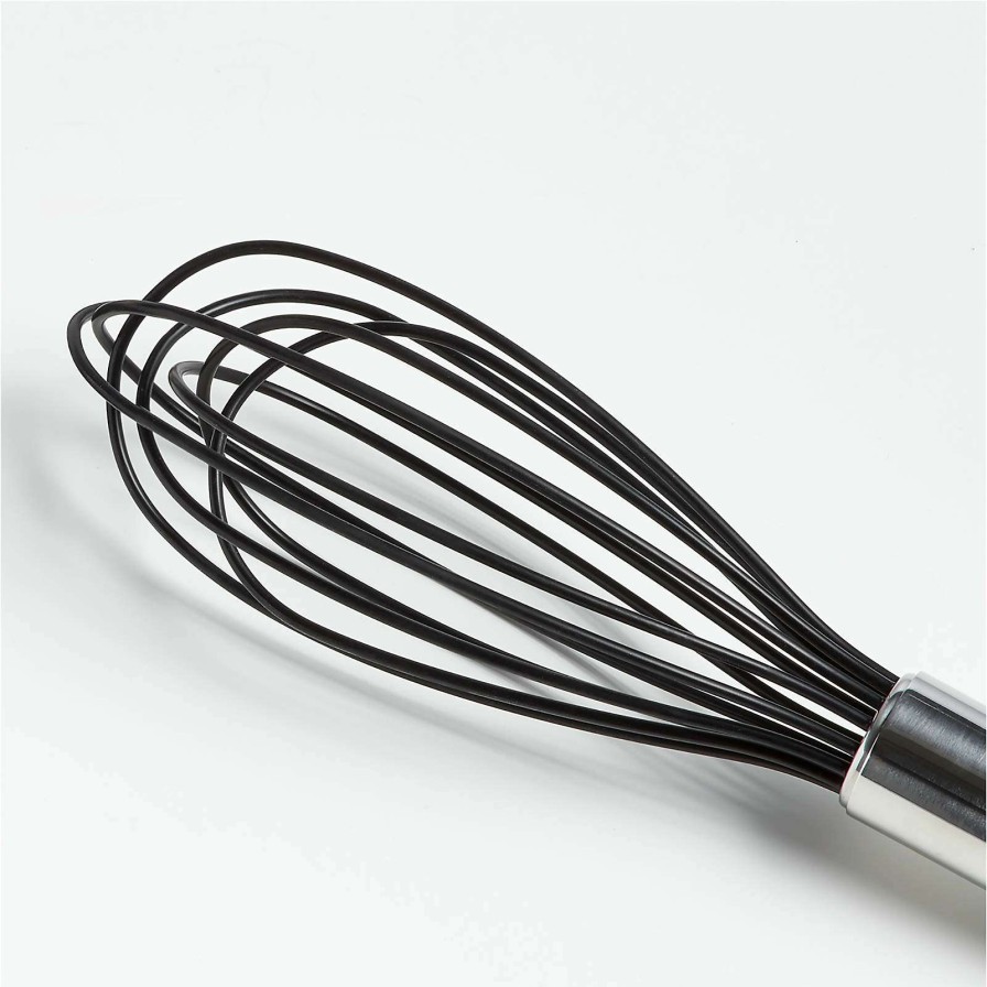 Kitchen Tools & Accessories * | Sells Cheap Crate & Barrel Black Silicone And Stainless Steel 8 Whisk