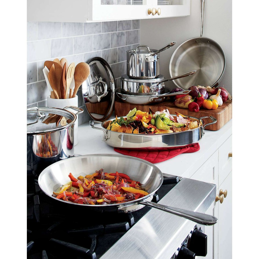 Cookware * | Discount Online All-Clad D3 Stainless Steel 10-Piece Cookware Set