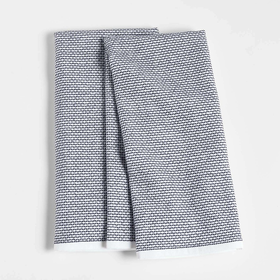 Kitchen Linens * | Online Sale Textured Terry Indigo Dish Towels, Set Of 2